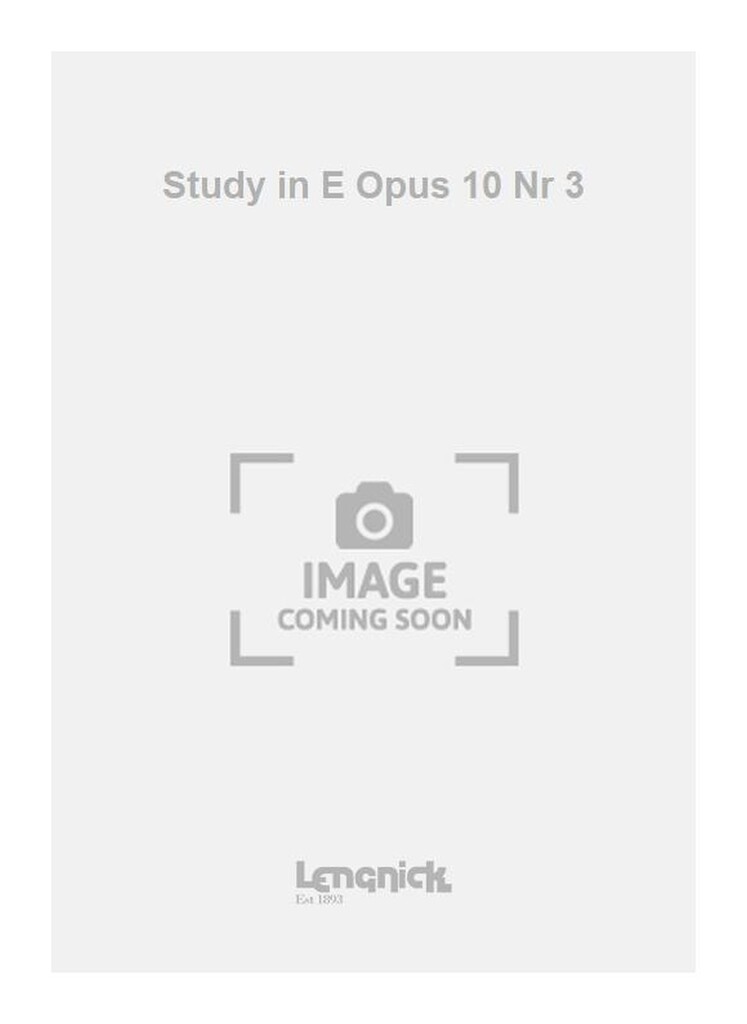 Study in E Opus 10 Nr 3